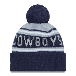 Dallas Cowboys New Era Gray-Navy Gridiron Classics Main Cuffed Knit Hat with Pom