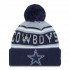 Dallas Cowboys New Era Gray-Navy Main Cuffed Knit Hat with Pom