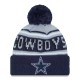 Dallas Cowboys New Era Gray-Navy Main Cuffed Knit Hat with Pom