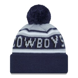 Dallas Cowboys New Era Gray-Navy Main Cuffed Knit Hat with Pom