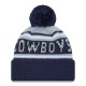 Dallas Cowboys New Era Gray-Navy Main Cuffed Knit Hat with Pom