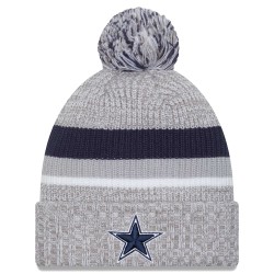 Dallas Cowboys New Era Heather Gray Cuffed Knit Hat with Pom