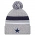 Dallas Cowboys New Era Heather Gray Cuffed Knit Hat with Pom