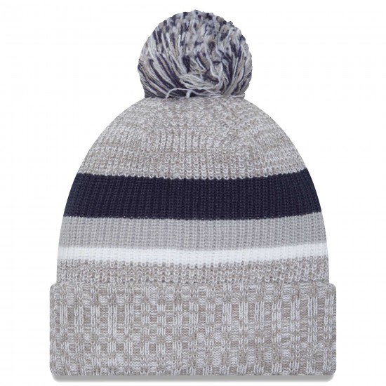 Dallas Cowboys New Era Heather Gray Cuffed Knit Hat with Pom