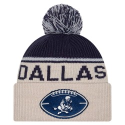 Dallas Cowboys New Era Stone NFL Sideline Historic Cuffed Knit Hat with Pom