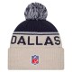Dallas Cowboys New Era Stone NFL Sideline Historic Cuffed Knit Hat with Pom