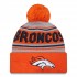 Denver Broncos  New Era Orange  Main Cuffed Knit Hat with Pom