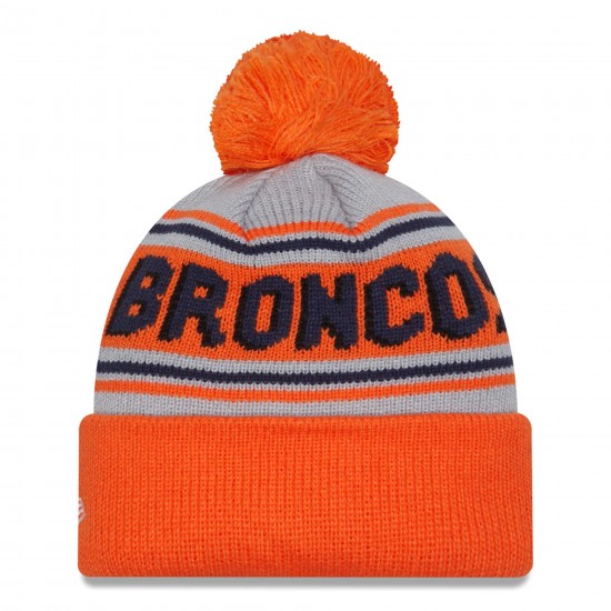 Denver Broncos  New Era Orange  Main Cuffed Knit Hat with Pom
