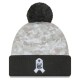 Denver Broncos  New Era White-Graphite 2024 Salute To Service Digital Camo Cuffed Knit Hat with Pom