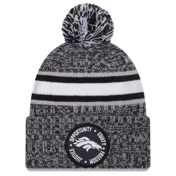 Denver Broncos New Era Heather Black 2023 Inspire Change Cuffed Knit Hat With Pom