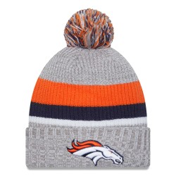 Denver Broncos New Era Heather Gray Cuffed Knit Hat with Pom