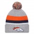 Denver Broncos New Era Heather Gray Cuffed Knit Hat with Pom