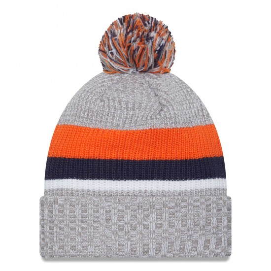 Denver Broncos New Era Heather Gray Cuffed Knit Hat with Pom