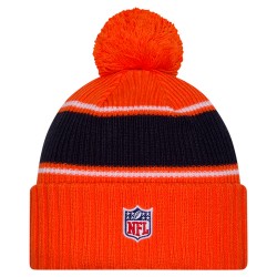 Denver Broncos New Era Orange 2024 Sideline Sport Cuffed Knit Hat with Pom