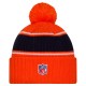 Denver Broncos New Era Orange 2024 Sideline Sport Cuffed Knit Hat with Pom