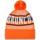 Denver Broncos New Era Orange Striped Cuffed Knit Hat with Pom
