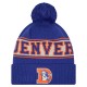 Denver Broncos New Era Royal Retro Cuffed Knit Hat with Pom