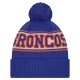 Denver Broncos New Era Royal Retro Cuffed Knit Hat with Pom