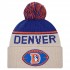 Denver Broncos New Era Stone NFL Sideline Historic Cuffed Knit Hat with Pom