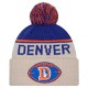 Denver Broncos New Era Stone NFL Sideline Historic Cuffed Knit Hat with Pom