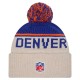 Denver Broncos New Era Stone NFL Sideline Historic Cuffed Knit Hat with Pom