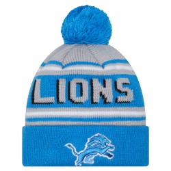 Detroit Lions  New Era Blue  Main Cuffed Knit Hat with Pom