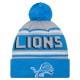 Detroit Lions  New Era Blue  Main Cuffed Knit Hat with Pom