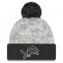 Detroit Lions  New Era White-Graphite 2024 Salute To Service Digital Camo Cuffed Knit Hat with Pom