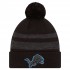 Detroit Lions New Era Black Dispatch Cuffed Knit Hat with Pom