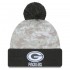 Green Bay Packers  New Era White-Graphite 2024 Salute To Service Digital Camo Cuffed Knit Hat with Pom