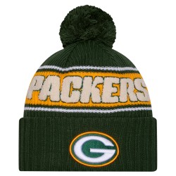 Green Bay Packers New Era Green 2024 Sideline Cuffed Knit Hat with Pom