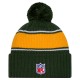 Green Bay Packers New Era Green 2024 Sideline Cuffed Knit Hat with Pom