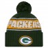 Green Bay Packers New Era Green 2024 Sideline Sport Cuffed Knit Hat with Pom