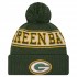 Green Bay Packers New Era Green Retro Cuffed Knit Hat with Pom