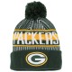 Green Bay Packers New Era Green Striped  Cuffed Knit Hat with Pom