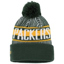 Green Bay Packers New Era Green Striped  Cuffed Knit Hat with Pom