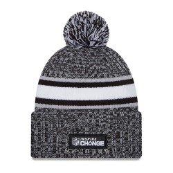 Green Bay Packers New Era Heather Black 2023 Inspire Change Cuffed Knit Hat With Pom
