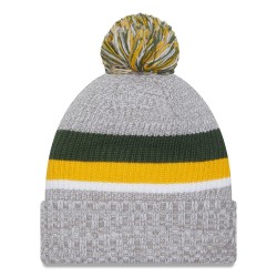 Green Bay Packers New Era Heather Gray Cuffed Knit Hat with Pom