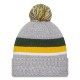 Green Bay Packers New Era Heather Gray Cuffed Knit Hat with Pom