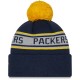 Green Bay Packers New Era Navy Repeat Cuffed Knit Hat with Pom