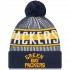 Green Bay Packers New Era Navy Striped Cuffed Knit Hat with Pom