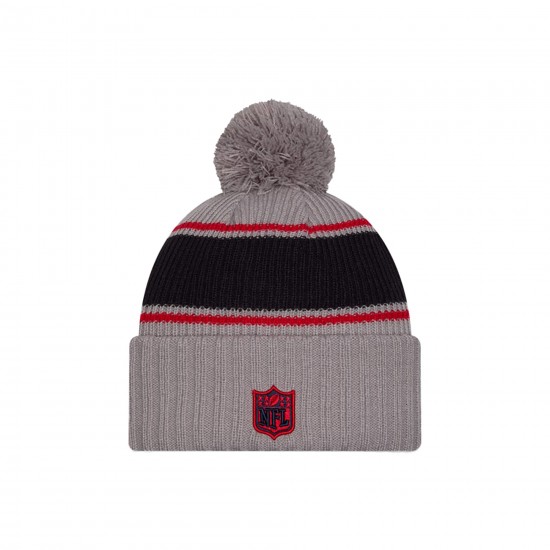 Houston Texans  New Era Gray 2024 Sideline Sport Cuffed Knit Hat with Pom
