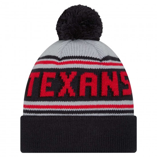 Houston Texans  New Era Navy  Main Cuffed Knit Hat with Pom
