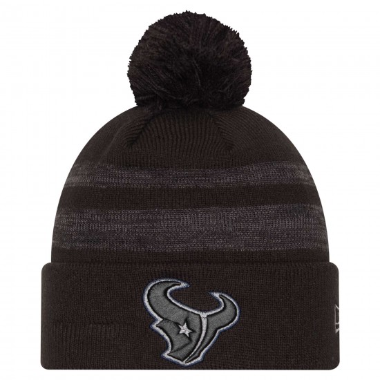 Houston Texans New Era Black Dispatch Cuffed Knit Hat with Pom