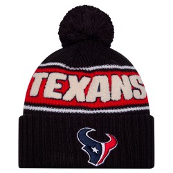Houston Texans New Era Navy 2024 Sideline Cuffed Knit Hat with Pom