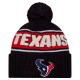 Houston Texans New Era Navy 2024 Sideline Cuffed Knit Hat with Pom