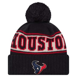 Houston Texans New Era Navy Retro Cuffed Knit Hat with Pom