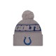 Indianapolis Colts  New Era Gray 2024 Sideline Sport Cuffed Knit Hat with Pom