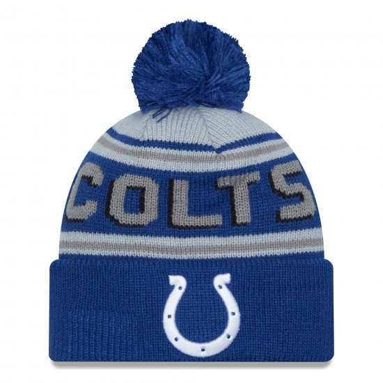Indianapolis Colts  New Era Royal  Main Cuffed Knit Hat with Pom