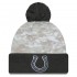 Indianapolis Colts  New Era White-Graphite 2024 Salute To Service Digital Camo Cuffed Knit Hat with Pom
